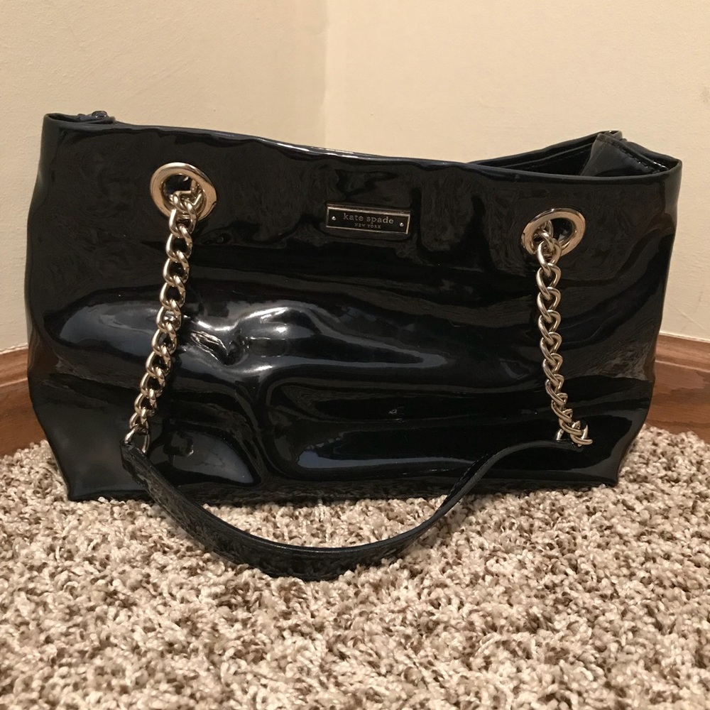 Kate Spade patent black shoulder bag